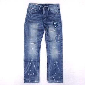 Remix Denim Taipei Distressed Selvedge Jeans 32 Blue